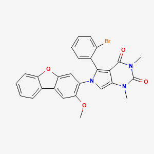 molecular formula C27H20BrN3O4 B11478284 5-(2-bromophenyl)-6-(2-methoxydibenzo[b,d]furan-3-yl)-1,3-dimethyl-1H-pyrrolo[3,4-d]pyrimidine-2,4(3H,6H)-dione 