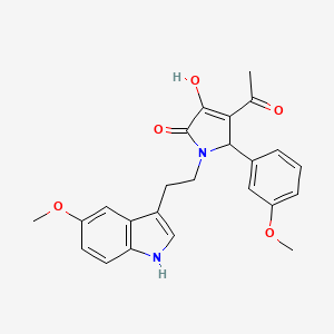 molecular formula C24H24N2O5 B11478286 4-acetyl-3-hydroxy-1-[2-(5-methoxy-1H-indol-3-yl)ethyl]-5-(3-methoxyphenyl)-1,5-dihydro-2H-pyrrol-2-one 