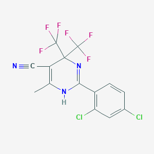 2-(2,4-Dichlorophenyl)-6-methyl-4,4-bis(trifluoromethyl)-1,4-dihydropyrimidine-5-carbonitrile