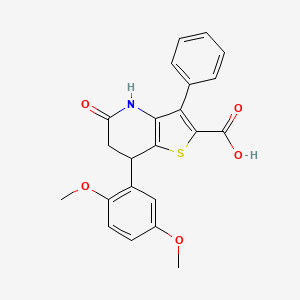 7-(2,5-Dimethoxyphenyl)-5-oxo-3-phenyl-4,5,6,7-tetrahydrothieno[3,2-b]pyridine-2-carboxylic acid