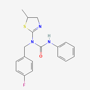 molecular formula C18H18FN3OS B11478301 1-(4-Fluorobenzyl)-1-(5-methyl-4,5-dihydro-1,3-thiazol-2-yl)-3-phenylurea 