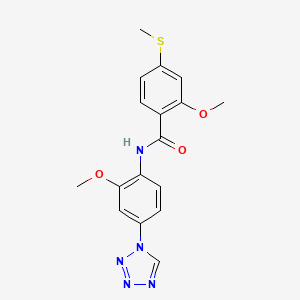 molecular formula C17H17N5O3S B11478311 2-methoxy-N-[2-methoxy-4-(1H-tetrazol-1-yl)phenyl]-4-(methylsulfanyl)benzamide 