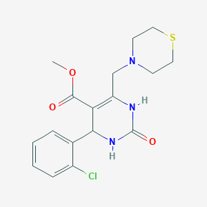 molecular formula C17H20ClN3O3S B11478313 Methyl 4-(2-chlorophenyl)-2-oxo-6-(thiomorpholin-4-ylmethyl)-1,2,3,4-tetrahydropyrimidine-5-carboxylate 