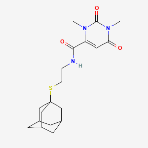 molecular formula C19H27N3O3S B11478335 N-[2-(1-adamantylthio)ethyl]-1,3-dimethyl-2,6-dioxo-1,2,3,6-tetrahydropyrimidine-4-carboxamide 