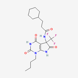 N-[1-butyl-4-hydroxy-2,6-dioxo-5-(trifluoromethyl)-2,5,6,7-tetrahydro-1H-pyrrolo[2,3-d]pyrimidin-5-yl]-3-cyclohexylpropanamide