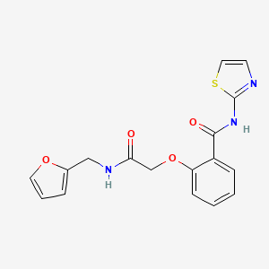 molecular formula C17H15N3O4S B11478345 2-{2-[(furan-2-ylmethyl)amino]-2-oxoethoxy}-N-(1,3-thiazol-2-yl)benzamide 