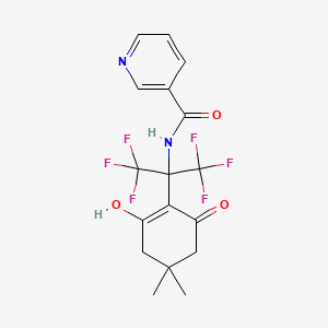 N-[1,1,1,3,3,3-hexafluoro-2-(2-hydroxy-4,4-dimethyl-6-oxocyclohex-1-en-1-yl)propan-2-yl]pyridine-3-carboxamide