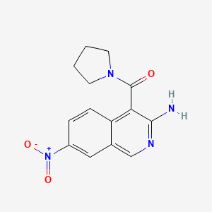 molecular formula C14H14N4O3 B11478355 (3-Amino-7-nitro-4-isoquinolyl)(1-pyrrolidinyl)methanone 