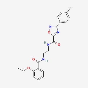 molecular formula C21H22N4O4 B11478364 N-(2-{[(2-ethoxyphenyl)carbonyl]amino}ethyl)-3-(4-methylphenyl)-1,2,4-oxadiazole-5-carboxamide 