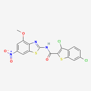 3,6-dichloro-N-(4-methoxy-6-nitro-1,3-benzothiazol-2-yl)-1-benzothiophene-2-carboxamide