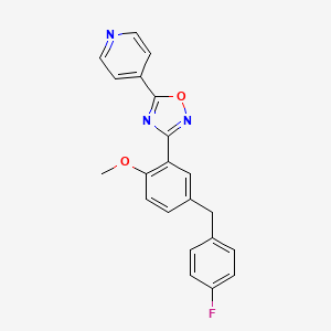 4-{3-[5-(4-Fluorobenzyl)-2-methoxyphenyl]-1,2,4-oxadiazol-5-yl}pyridine