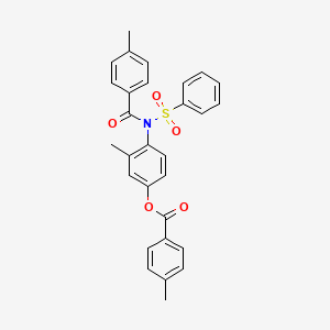 molecular formula C29H25NO5S B11478405 3-Methyl-4-{[(4-methylphenyl)carbonyl](phenylsulfonyl)amino}phenyl 4-methylbenzoate 