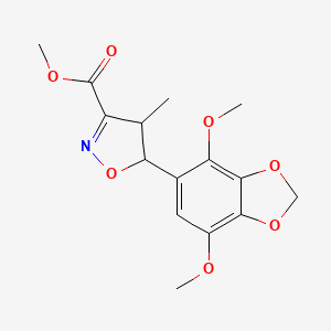 Methyl 5-(4,7-dimethoxy-1,3-benzodioxol-5-yl)-4-methyl-4,5-dihydro-1,2-oxazole-3-carboxylate