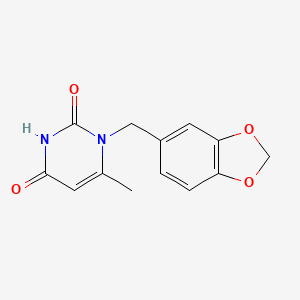 molecular formula C13H12N2O4 B11478418 1-(1,3-benzodioxol-5-ylmethyl)-6-methylpyrimidine-2,4(1H,3H)-dione 