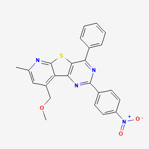 13-(methoxymethyl)-11-methyl-4-(4-nitrophenyl)-6-phenyl-8-thia-3,5,10-triazatricyclo[7.4.0.02,7]trideca-1(13),2(7),3,5,9,11-hexaene