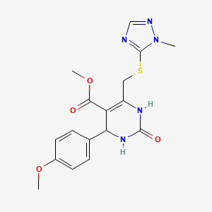 molecular formula C17H19N5O4S B11478448 methyl 4-(4-methoxyphenyl)-6-{[(1-methyl-1H-1,2,4-triazol-5-yl)sulfanyl]methyl}-2-oxo-1,2,3,4-tetrahydropyrimidine-5-carboxylate 