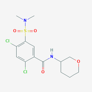 molecular formula C14H18Cl2N2O4S B11478453 2,4-dichloro-5-(dimethylsulfamoyl)-N-(tetrahydro-2H-pyran-3-yl)benzamide 