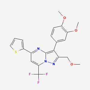 3-(3,4-Dimethoxyphenyl)-2-(methoxymethyl)-5-(thiophen-2-yl)-7-(trifluoromethyl)pyrazolo[1,5-a]pyrimidine