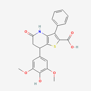 7-(4-Hydroxy-3,5-dimethoxyphenyl)-5-oxo-3-phenyl-4,5,6,7-tetrahydrothieno[3,2-b]pyridine-2-carboxylic acid