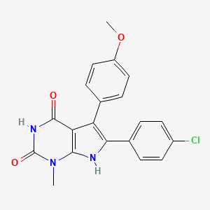 molecular formula C20H16ClN3O3 B11478483 6-(4-chlorophenyl)-5-(4-methoxyphenyl)-1-methyl-1H-pyrrolo[2,3-d]pyrimidine-2,4(3H,7H)-dione 