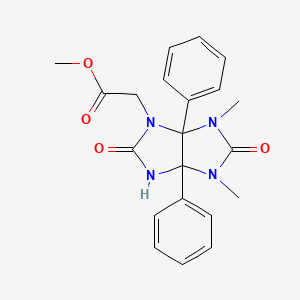 molecular formula C21H22N4O4 B11478501 methyl (4,6-dimethyl-2,5-dioxo-3a,6a-diphenylhexahydroimidazo[4,5-d]imidazol-1(2H)-yl)acetate 