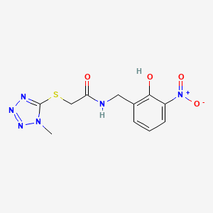 molecular formula C11H12N6O4S B11478518 N-(2-hydroxy-3-nitrobenzyl)-2-[(1-methyl-1H-tetrazol-5-yl)sulfanyl]acetamide 