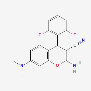 2-amino-4-(2,6-difluorophenyl)-7-(dimethylamino)-4H-chromene-3-carbonitrile