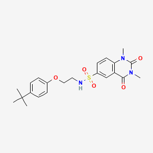 molecular formula C22H27N3O5S B11478537 N-[2-(4-tert-butylphenoxy)ethyl]-1,3-dimethyl-2,4-dioxo-1,2,3,4-tetrahydroquinazoline-6-sulfonamide 