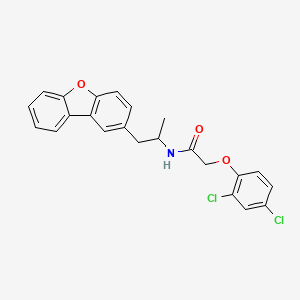 molecular formula C23H19Cl2NO3 B11478583 N-[1-(Dibenzo[B,D]furan-2-YL)-2-propanyl]-2-(2,4-dichlorophenoxy)acetamide 