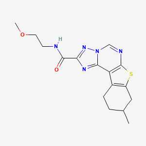 molecular formula C16H19N5O2S B11478647 N-(2-methoxyethyl)-9-methyl-8,9,10,11-tetrahydro[1]benzothieno[3,2-e][1,2,4]triazolo[1,5-c]pyrimidine-2-carboxamide 