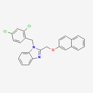 molecular formula C25H18Cl2N2O B11478653 1-(2,4-dichlorobenzyl)-2-[(naphthalen-2-yloxy)methyl]-1H-benzimidazole 