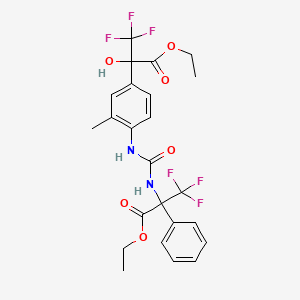 ethyl N-{[4-(3-ethoxy-1,1,1-trifluoro-2-hydroxy-3-oxopropan-2-yl)-2-methylphenyl]carbamoyl}-3,3,3-trifluoro-2-phenylalaninate