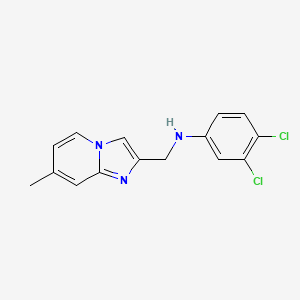 molecular formula C15H13Cl2N3 B11478687 3,4-Dichloro-N-({7-methylimidazo[1,2-A]pyridin-2-YL}methyl)aniline 