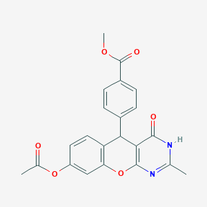 methyl 4-[8-(acetyloxy)-2-methyl-4-oxo-3,5-dihydro-4H-chromeno[2,3-d]pyrimidin-5-yl]benzoate