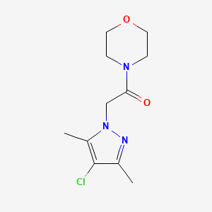 molecular formula C11H16ClN3O2 B11478713 Morpholine, 4-[2-(4-chloro-3,5-dimethyl-1H-pyrazol-1-yl)acetyl]- 