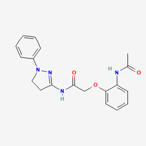 2-[2-(acetylamino)phenoxy]-N-(1-phenyl-4,5-dihydro-1H-pyrazol-3-yl)acetamide