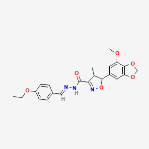 N'-[(E)-(4-ethoxyphenyl)methylidene]-5-(7-methoxy-1,3-benzodioxol-5-yl)-4-methyl-4,5-dihydro-1,2-oxazole-3-carbohydrazide