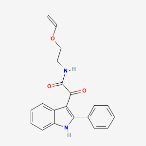 molecular formula C20H18N2O3 B11478748 N-[2-(ethenyloxy)ethyl]-2-oxo-2-(2-phenyl-1H-indol-3-yl)acetamide 