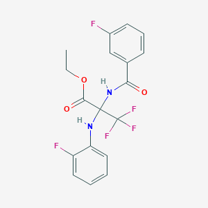 Ethyl 3,3,3-trifluoro-2-(2-fluoroanilino)-2-(3-fluorobenzamido)propionate