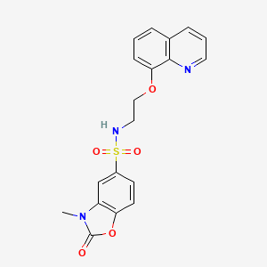 3-methyl-2-oxo-N-[2-(quinolin-8-yloxy)ethyl]-2,3-dihydro-1,3-benzoxazole-5-sulfonamide