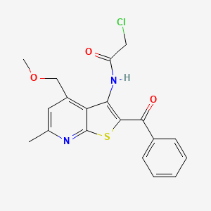 molecular formula C19H17ClN2O3S B11478779 2-chloro-N-[4-(methoxymethyl)-6-methyl-2-(phenylcarbonyl)thieno[2,3-b]pyridin-3-yl]acetamide 