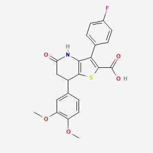 molecular formula C22H18FNO5S B11478790 7-(3,4-Dimethoxyphenyl)-3-(4-fluorophenyl)-5-oxo-4,5,6,7-tetrahydrothieno[3,2-b]pyridine-2-carboxylic acid 