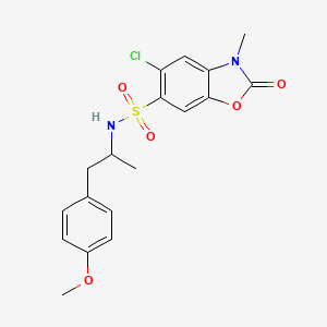 molecular formula C18H19ClN2O5S B11478798 5-chloro-N-[1-(4-methoxyphenyl)propan-2-yl]-3-methyl-2-oxo-2,3-dihydro-1,3-benzoxazole-6-sulfonamide CAS No. 893772-91-3