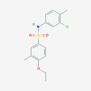 molecular formula C16H18ClNO3S B11478820 N-(3-chloro-4-methylphenyl)-4-ethoxy-3-methylbenzenesulfonamide 