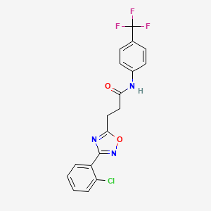 3-[3-(2-chlorophenyl)-1,2,4-oxadiazol-5-yl]-N-[4-(trifluoromethyl)phenyl]propanamide