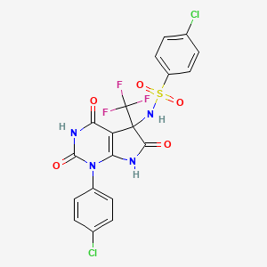 4-chloro-N-[1-(4-chlorophenyl)-4-hydroxy-2,6-dioxo-5-(trifluoromethyl)-2,5,6,7-tetrahydro-1H-pyrrolo[2,3-d]pyrimidin-5-yl]benzenesulfonamide