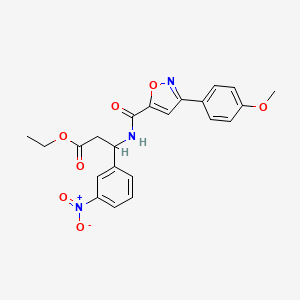 Ethyl 3-({[3-(4-methoxyphenyl)-1,2-oxazol-5-yl]carbonyl}amino)-3-(3-nitrophenyl)propanoate