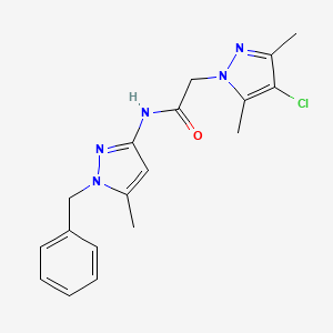 N-(1-benzyl-5-methyl-1H-pyrazol-3-yl)-2-(4-chloro-3,5-dimethyl-1H-pyrazol-1-yl)acetamide