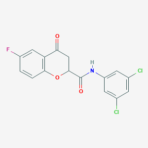 molecular formula C16H10Cl2FNO3 B11478903 N-(3,5-dichlorophenyl)-6-fluoro-4-oxo-3,4-dihydro-2H-chromene-2-carboxamide 