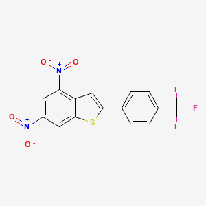 molecular formula C15H7F3N2O4S B11478949 4,6-Dinitro-2-[4-(trifluoromethyl)phenyl]-1-benzothiophene 